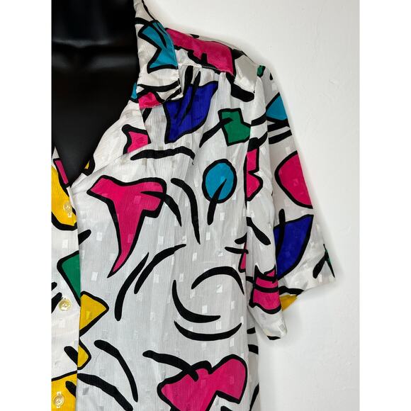 Colorful Abstract Button Down Shirt - Picture 2 of 9